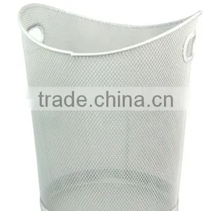 Metal Round Bin Can Be Used As Trash Can/ Waste Receptacle or Storage for Your Bathroom Bedroom Home Office Closet, Decorative. thumbnail-1