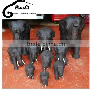 Wood Carved Elephant From Thailand thumbnail-2