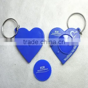Custom 2015 Cheap Supermarket Shopping Trolley Coin Keychain Metal Trolley Token Coin Keychain Holder thumbnail-3