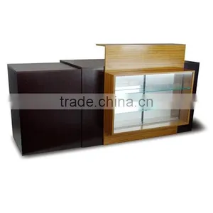 Nail Salon Reception Desk Solid Wood Office Table Design Receptionist Table F-2735 thumbnail-1