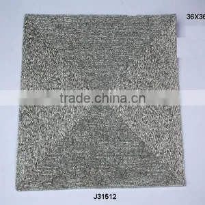 Grey Square Glass Bead Place Mats With Patterns Other Colours Also Available thumbnail-1