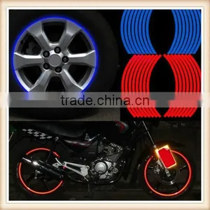 New 16 Strips Wheel Sticker Reflective Rim Stripe Tape Bike Motorcycle Car Tape thumbnail-1