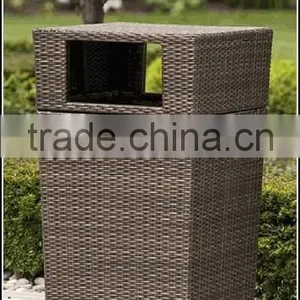 Rattan Garden Trash Can thumbnail-1
