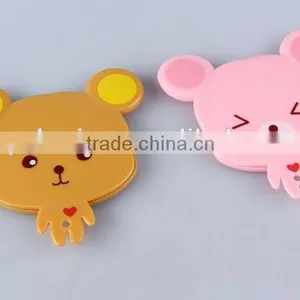 Cartoon Bear Shaped Printed Plastic Sliding Cover Mirror thumbnail-1