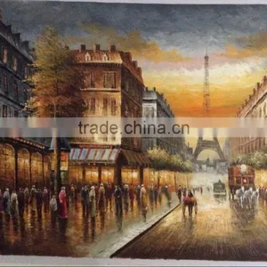 Paris Street Oil Painting on Canvas thumbnail-1