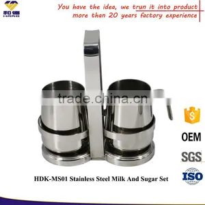 OEM Stainless Steel Milk Pot And Sugar Pot Set For Coffee thumbnail-1