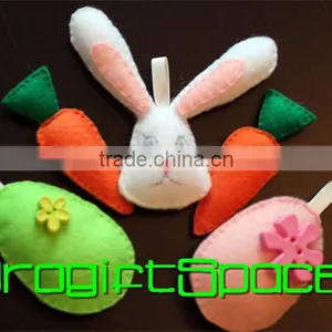 2017 Hand-Stitched Felt Easter Decoration Felt Ornaments Bunny Keychain Made in China thumbnail-1