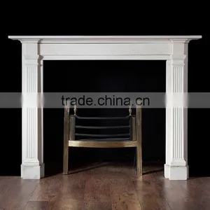 New Product Contemporary Indoor Home Decorationstone White Marble Fireplace thumbnail-4