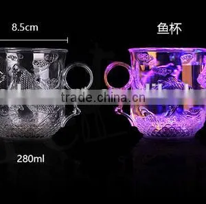 2016super Deal Creative Flash Luminescence Induction Octagonal Glow Cup Luminous Cup for Celebration Club Bars Free Shipping thumbnail-4