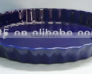 High Quality 13" Oval Shaped Ceramic Baking Plate thumbnail-1