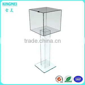2016 Cheaper Floor Standing Acrylic Jewelry Display Box With Lock thumbnail-2