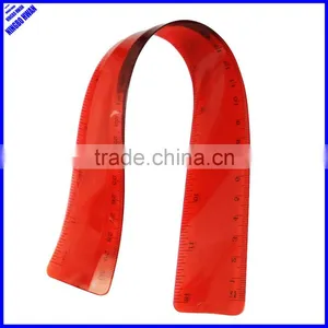 New Designer 30cm Quality Colorful Rolling Clear PVC Flexible Ruler thumbnail-1