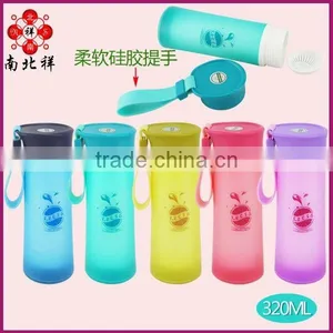 320ML BAP Free Plastic Double Wall Water Bottle With Silicone Handle thumbnail-1