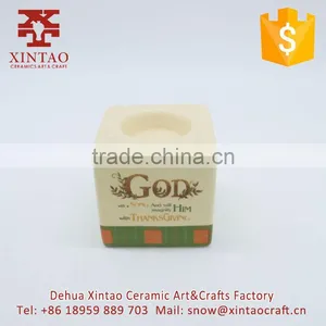 Fine Square Ceramic Candle Holder for Thanks Giving Day thumbnail-1