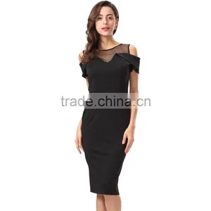 Woman Skater Stitching Sample Design Short Sleeve Dress thumbnail-3