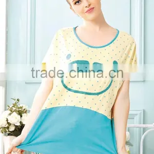 Custom Women Sexy Pajamas Sleepwear Ladies Sleepwear Pajamas T-shirt thumbnail-1
