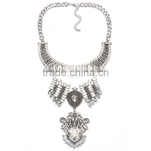 2016 Big Brand Vintage Alloy Statement Pendant Necklace Jewelry ,women Costume Jewelry thumbnail-2