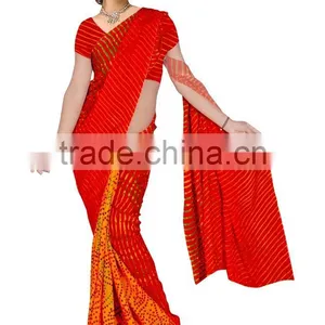 Bhandhani Printed Designer Saree With Blouse Material thumbnail-1