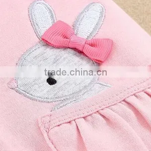 MOM AND BAB Cute Baby Gilrs Clothing Pink Baby Romper Embroidery Baby Bodysuit Pink thumbnail-5
