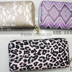Fashion New Latest Cute Zipper Round pu Leather Lace Wallet for Woman thumbnail-3