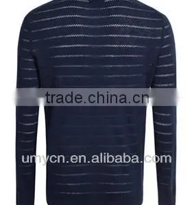 2014 Hot Sale Men's Horizontal Stripes Pattern Jacquard Pullover Sweater thumbnail-2
