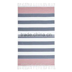 Stripe 100% Cotton Beach Towel With Tassel Made in China thumbnail-5