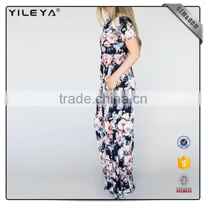 Custom Made Women Summer Floral One Piece Long Dress ,women Floral Maxi Dress Beach thumbnail-3