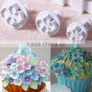 2017 Hot Search 3 Pcs/Set Hydrangea Fondant Cake Decoration Sugar Flower Craft Plunger Cutter Flower Mold for Baking Cakes thumbnail-1