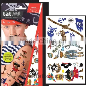 Colorful Temp Tattoo Kid Temporary Tattoos Sticker - Pirate Boy thumbnail-1