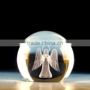 Good k9 Religious Gifts 3D Laser Engraved Angel Crystal Ball thumbnail-1