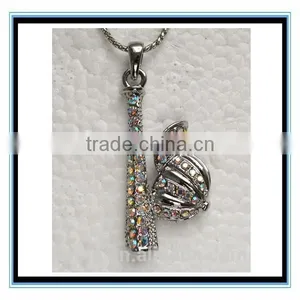 XP-MP-099330 FACTORY PRICE 2015 Wholesale Silver Baseball Cap Alloy Charm Necklace Jewelry thumbnail-2