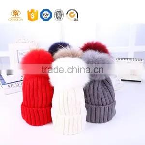 100% Acrylic Custom Jacquard Beanie Hat With Leather Label/Patch Custom Beanie thumbnail-1