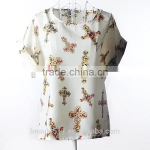 Short Sleeved Large Print Chiffon Jacket Shirt SD103 thumbnail-2