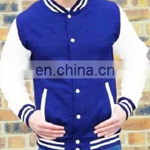 Uniseason Custom Nylon Varsity Jackets/Men's Fashion Varsity Jacket - Light Jacket - Navy/white thumbnail-1