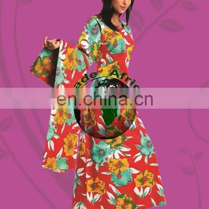 Womens Boubou Caftan African Prints Floral Printted Maxi Dress thumbnail-1