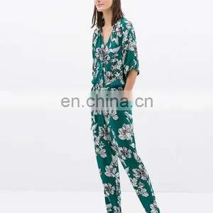 Wholesale Ladies Elegant Long Sleeve Waistband Women Playsuit thumbnail-1