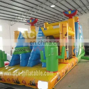 Commercial Jungle Theme Inflatable Obstacle Course thumbnail-1