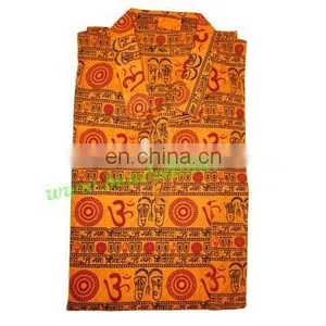 Half Sleeve Short Yoga Kurta in Cotton, Size : Chest 110 x Height 69 x Sleeve 25 Centimeters. thumbnail-1