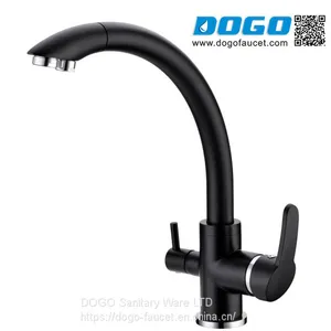 Dogo Factory Wholesale KaiPing Taps Black China Faucet 3 Way Kitchen Faucet thumbnail-1