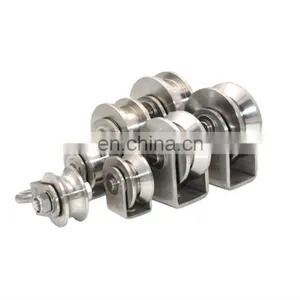 48*22mm 2Inch SUS304 U Groove Wheels Pulley Drawer Sliding Gate Castor Roller thumbnail-3