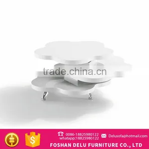 Flower Shape Multi Functional White Coffee Table For Comfort Quality Choice thumbnail-1