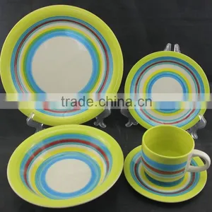 20 Pcs Ceramic Handpainted Dinner Set New Design Stoneware Dinner Set With Handprinting Line thumbnail-2