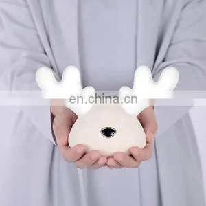 2021 Hot Sale Cute Deer Lamp Mini Rechargeable Portable Lamp For Bedroom Baby Car thumbnail-1