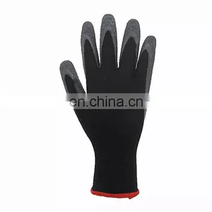 13 G High Quality Industrial Black Construction Latex Coated Protective Work Latex Safety Gloves thumbnail-1