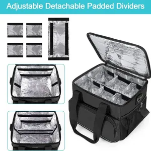 The Insulated Medical Bag With Adjustable Dividers, Medical Supplies Water-Proof Case for Travel, Camping,Home,Black thumbnail-3