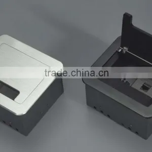 Flip Top Desk Mount Power Outlet With Network and Telephone Interface thumbnail-1