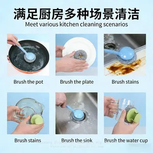 Factory Supply Metallic Daily Cleaning Pot Brush thumbnail-4