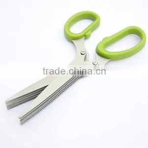 2015 New in Stock Kitchen Herb Scissors 5 Blade Stainless Steel and PP Plastic Handle thumbnail-4