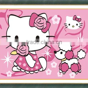 Carton Kitty Cat DIY Digital Oil Painting by Numbers thumbnail-1