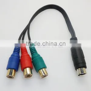Red Blue Green S VHS 7PIN 9PIN Mini Din Male To Cinch RGB Female RCA Video Cable Cord thumbnail-4